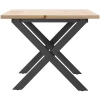 vidaXL Salontafel met X-frame, 80x50x40 cm, massief grenenhout en staal