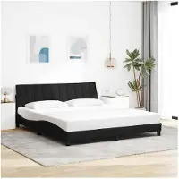 vidaXL Bedframe zonder matras "Hanko", zwart, 180x200 cm, gestoffeerd