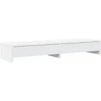 vidaXL Monitorstandaard met lades wit 100x27x15 cm bewerkt hout