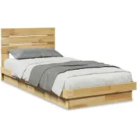 vidaXL Bedframe hoofdeinde zonder matras 75x190 cm massief hout eiken
