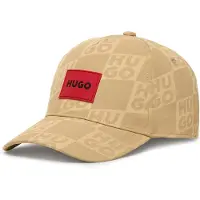 HUGO Kinderpet van katoenen twill met tweedelige logo’s