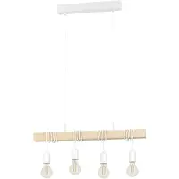 Eglo TOWNSHEND, Flexibel, Bruin, Wit, Staal, Hout, Woonkamer, Vintage, IP20