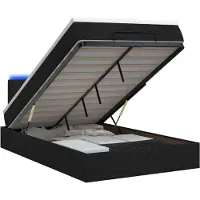 vidaXL Ottomanbed met matras en LED-verlichting, zwart, 120 x 190 cm, stof