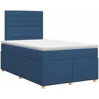 vidaXL Boxspringbed met matras met hoofdeinde Blauw 120 x 200 cm Stof