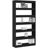 vidaXL Boekenkast 6-laags 100 x 30 x 198 cm Bewerkt hout Zwart