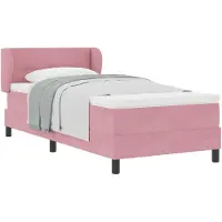 vidaXL - Boxspring - bed - met - hoofdeinde - Roze - 90 - x - 190 - cm - Fluweel