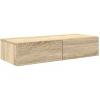vidaXL Wandschap met lades 80x33x17 cm bewerkt hout sonoma eikenkleur
