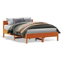 vidaXL Massief houten bed zonder matras, wasbruin, 140x190 cm, van grenenhout