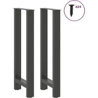 vidaXL Bartafelpoten 2 st 50x(100-101) cm staal antraciet