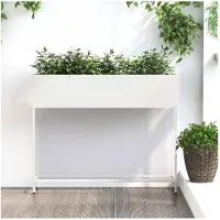 vidaXL Verhoogde plantenbak voor de tuin, wit, 100 x 26 x 82 cm, staal