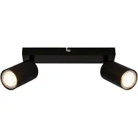 B.K.Licht Inbouwspots, plafondlamp, LED, 2 lampen, GU10, energie-efficiëntieklasse A, kantelbaar, voor hal, zwart