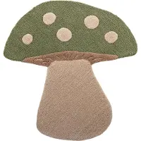 Bloomingville Tapijt - 90 cm - Wol - Paddestoel - Groen - - OneSize - Deken
