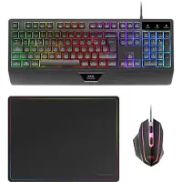 Mars Gaming MCP124, Kabel, USB, Membraan toetsenbord, QWERTY-indeling, RGB LED-verlichting, Zwart