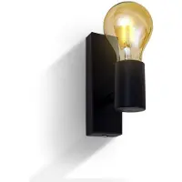 B.K.Licht - Wandlamp - voor binnen - industriele lamp - zwart - metaal - draaibar - wandspot - E27 fitting