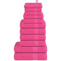 vidaXL 12-delige Handdoekenset FROGN 360 g/m² roze