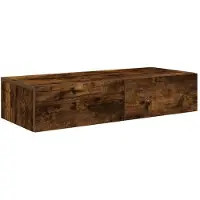 vidaXL Wandschap met lades 80x33x17 cm bewerkt hout gerookt eikenkleur