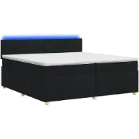vidaXL Boxspringbed met matras, zwart, 200 x 200 cm, gestoffeerd