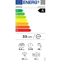 Inventum VWM8030B Wasmachine - 8kg - 1400 toeren - Energielabel A-30% - Stoomfunctie - Zwart