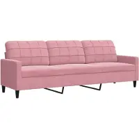 vidaXL Driezitsbank 210 cm fluweel roze
