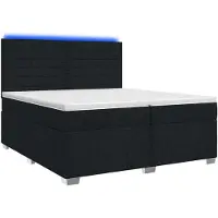 vidaXL Boxspringbed met matras, zwart, 200 x 200 cm, gestoffeerd