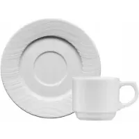 Lubiana River Mokkakopje met Schotel Wit 80ml