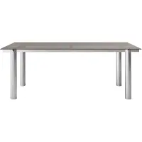 Ferm Living Atura eettafel Brushed Stainless Steel/Dark Tinted Glass, 90x200 cm