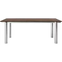 Ferm Living Atura eettafel Brushed stainless steel-dark stained oak, 90x200 cm