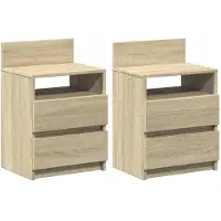 vidaXL Nachtkastjes 2 st met 2 lades 40x33x60 cm sonoma eikenkleurig