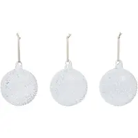 Ferm Living Flurry Glass Baubles - Set van 3 L | White