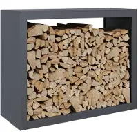 vidaXL Haardhoutrek 100x40x80 cm staal antracietkleurig