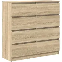 vidaXL Dressoir Sonoma-eikenhout, 100x35x99 cm, houtvezel