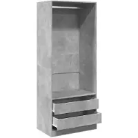 vidaXL Garderobekast, betonkleur, 80x50x200 cm, houtvezelplaat