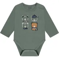 Hust & Claire Rompertje/body 'Buster' camel / lichtbeige / navy / jade groen