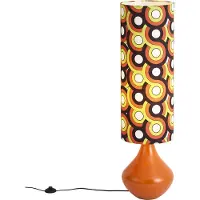 QAZQA Retro vloerlamp oranje met stoffen kap multicolor - Mina