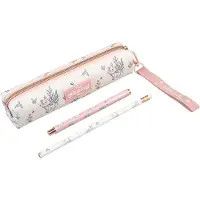 Erik Editores Disney Bonjour Marie Etui, roze, met pen en potlood. Kleur: roze. Maat: one size