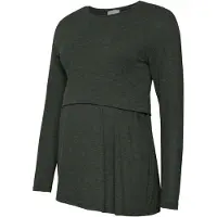 Mamalicious Shirt 'MLANABELLA' donkergroen