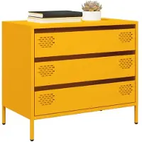 vidaXL Dressoir 68x39x58,5 cm koudgewalst staal mosterdgeel