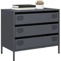 vidaXL Dressoir 68x39x58,5 cm koudgewalst staal antracietkleurig