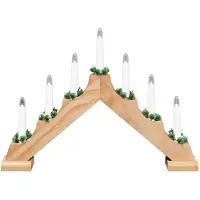 vidaXL Kerst Kaarsbrug 7 LED's Warmwit 39,5 x 5 x 29 cm