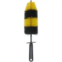 Dunlop Velgenborstel 46 x 9,5 cm - Randborstel voor Velgen en Autowielen - Velgenreiniger met Knokkelbescherming en Rubber Tip - Zwart en Geel