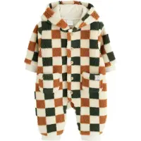 Next - Jongens - Babypakje met knopen en capuchon van borg - Bruin
