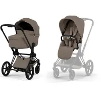 Cybex Kinderwagen Priam 5 Comfort Dark Brown/Coconut Brown incl. Foldable Carrycot