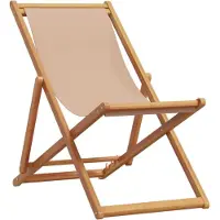 vidaXL Klapstoel, taupekleurig, massief eucalyptus hout en stof