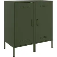 vidaXL Dressoirs 2 st 36x39x79 cm staal olijfgroen