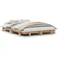 vidaXL Bedframe zonder matras massief grenenhout 120x190 cm