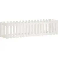 vidaXL Plantenbak verhoogd hekontwerp 200x50x50 cm grenenhout wit