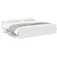 vidaXL Bedframe met lades, wit, 200x200 cm, houtvezel