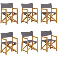 vidaXL 6-delige set inklapbare stoelen, donkergrijze stof