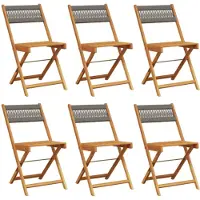 vidaXL Klapstoelen 6 stuks Grijs Massief Acaciahout
