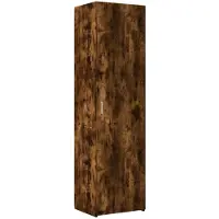 vidaXL - Hoge - kast - 50x42,5x185 - cm - bewerkt - hout - gerookt - eikenkleurig